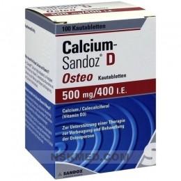 Кальций-Сандоз с витамином D (CALCIUM SANDOZ D) Osteo 500 mg/400 I.E. Kautabl. 100 St