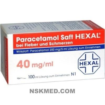PARACETAMOL Saft HEXAL 200 mg/5 ml b.Fieb.u.Schme. 100 ml