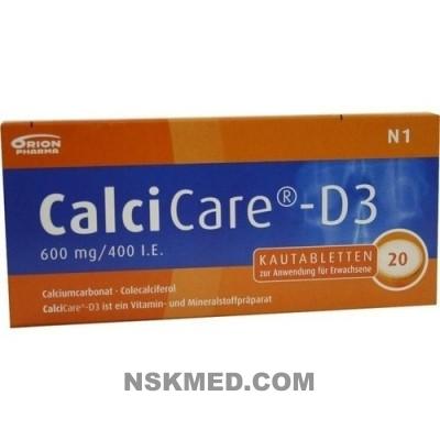 Кальцикер D3 жевательные таблетки (CALCICARE D3 Kautabletten) 20 St