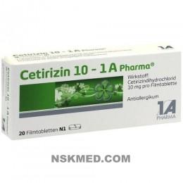 CETIRIZIN 10 1A Pharma Filmtabletten 20 St