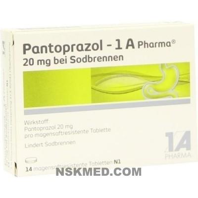 PANTOPRAZOL 1A Pharma 20mg bei Sodbrennen msr.Tab. 14 St