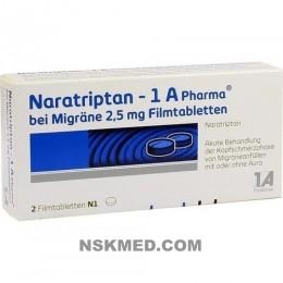 NARATRIPTAN 1A Pharma bei Migräne 2,5 mg Filmtabl. 2 St