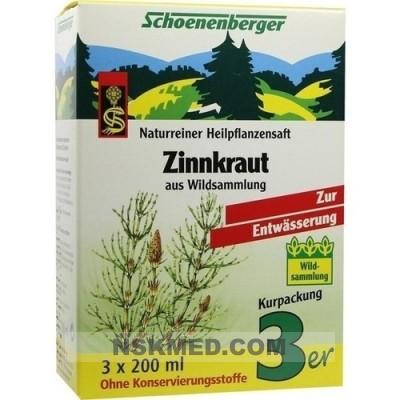 ZINNKRAUT SAFT Schoenenberger Heilpflanzensäfte 3X200 ml