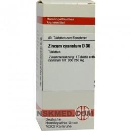 ZINCUM CYANATUM D 30 Tabletten 80 St