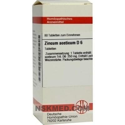 ZINCUM ACETICUM D 6 Tabletten 80 St