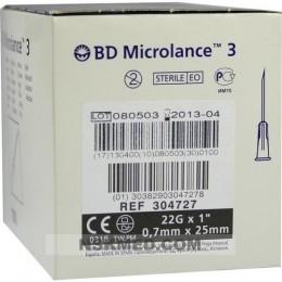 BD MICROLANCE Kanüle 22 G 1 0,7x25 mm 100 St