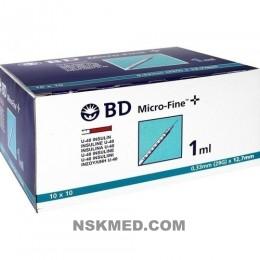 Инсулиновый шприц БД Микро-файн плюс (BD MICRO-FINE+) Insulinspr.1 ml U40 12,7 mm 100X1 ml