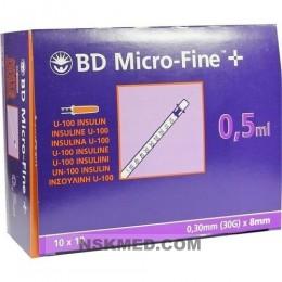 Инсулиновый шприц БД Микро-файн плюс (BD MICRO-FINE+) Insulinspr.0,5 ml U100 8 mm 100X0.5 ml
