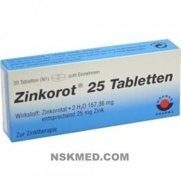 Цинкорот 25 таблетки (ZINKOROT 25) Tabletten 20 St
