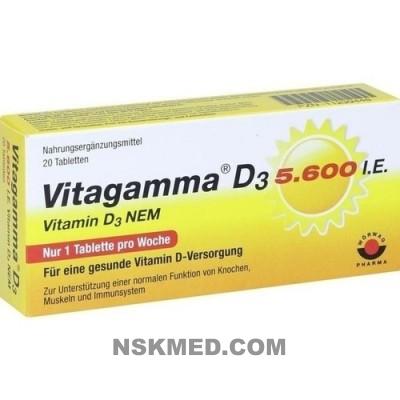 Витагамма Д3 (VITAGAMMA D3) 5.600 I.E.Vitamin D3 NEM Tabletten 20 St