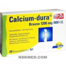 Кальций плюс витамин D3 (CALCIUM DURA Vit D3) Brause 1200 mg/800 I.E. 20 St