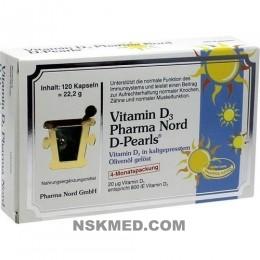 Фарма Норд 20 мкг жирорастворимого витамина D3 (холекальциферол) капсулы (VITAMIN D3 Pharma Nord 20 μg Kapseln) 120 St