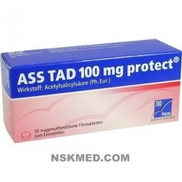АСС 100 (ацетилсалициловая кислота 100мг) таблетки устойчивые к воздействию желудочного сока (ASS TAD 100 mg protect magensaftres.Filmtabletten) 50 St
