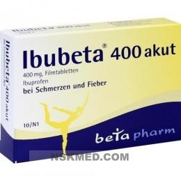 Ибубета 400 акут (ибупрофен 400мг) таблетки (IBUBETA 400 akut Filmtabletten) 10 St