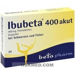 Ибубета 400 акут (ибупрофен 400мг) таблетки (IBUBETA 400 akut Filmtabletten) 20 St