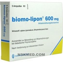Биомо Липон 600мг ампулы (BIOMO LIPON 600 mg Ampullen) 5 St