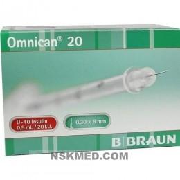 OMNICAN Insulinspr.0,5 ml U40 m.Kan.0,30x8 mm 100 St