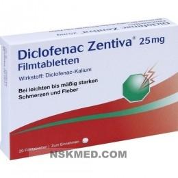 Диклофенак таблетки (DICLOFENAC) Zentiva 25 mg Filmtabletten 20 St