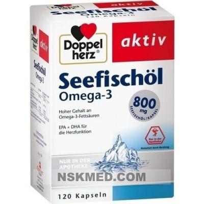 DOPPELHERZ Seefischöl Omega-3 800 mg Kapseln 120 St