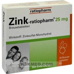 ZINK RATIOPHARM 25 mg Brausetabletten 20 St