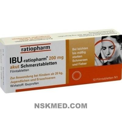 IBU RATIOPHARM 200 mg akut Schmerztbl.Filmtabl. 10 St
