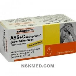 ASS + C ratiopharm gegen Schmerzen Brausetabletten 10 St