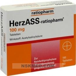 ГерцАСС ратиофарм (ацетилсалициловая кислота 100 мг) таблетки (HERZASS ratiopharm 100 mg Tabletten) 100 St