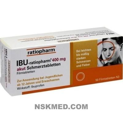 IBU RATIOPHARM 400 mg akut Schmerztbl.Filmtabl. 50 St
