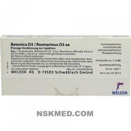 BETONICA D 3/Rosmarinus D 3 Ampullen 8X1 ml