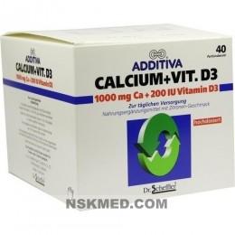 Аддитива кальций 1000мг + Витамин D3 200МЕ порошок (ADDITIVA Calcium 1.000 mg+Vit.D3 Pulver) 40 St