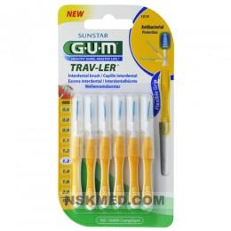 GUM TRAV-LER 1,3mm Tanne gelb Interdental+6Kappen 6 St