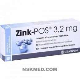ZINK POS 3,2 mg magensaftresistente Tabletten 20 St