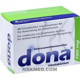 Дона 750мг таблетки покрытые оболочкой (DONA 750 mg Filmtabletten) 20 St