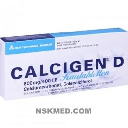 CALCIGEN D 600 mg/400 I.E. Kautabletten 20 St