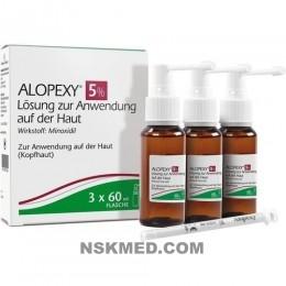 Алопекси раствор для наружного применения (ALOPEXY) 5% Lösung zur Anwendung auf der Haut 3X60 ml