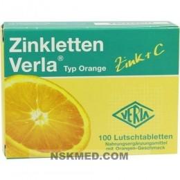 Цинклеттен пастилки со вкусом апельсина (ZINKLETTEN Verla Orange Lutschtabletten) 100 St