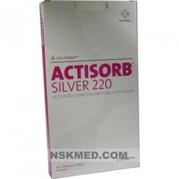 Актисорб серебро 220 активированный уголь, импрегнированный серебром лечебные повязки (ACTISORB 220) Silver 10,5x19 cm steril Kompressen 10 St