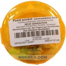 PSSST Pocket Ohrverschluss bunt 4 St