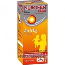 Нурофен Юниор сироп от лихорадки клубничный (NUROFEN Junior) Fiebersaft Erdbeer 2% 100 ml