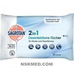 SAGROTAN 2in1 Desinfektions-Tücher 15 St