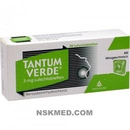Тантум верде таблетки (TANTUM VERDE) 3 mg Lutschtabl.m.Minzgeschmack 20 St